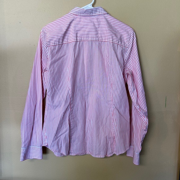 Nautica Womens Pink Striped Long Sleeve Button Down Shirt Wrinkle Resistant - Picture 3 of 5